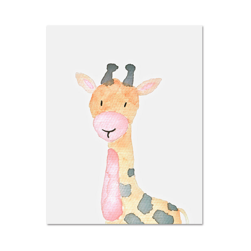 Tropical Animal Wrapped Canvas Textured Kids Style Bedroom Painting in Light Color Clearhalo 'Art Gallery' 'Canvas Art' 'Kids' Arts' 1956609