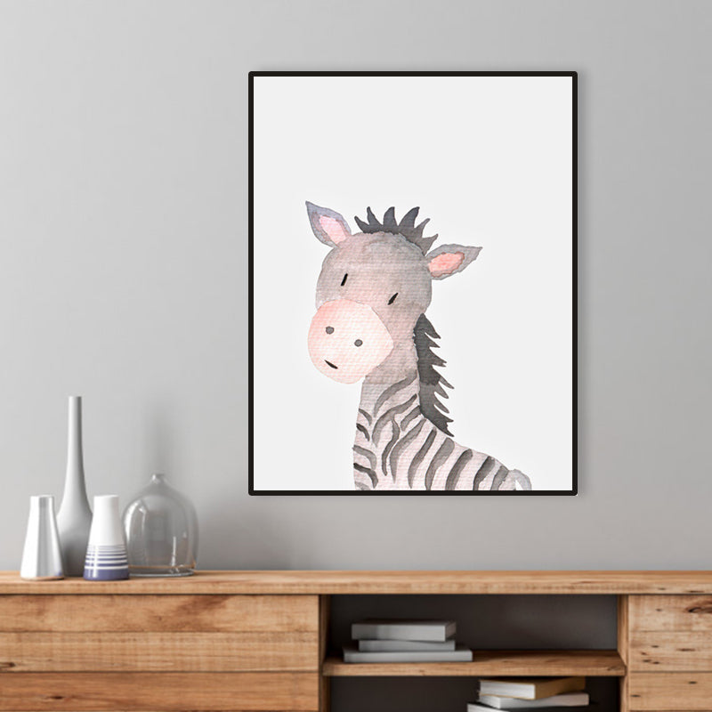 Tropical Animal Wrapped Canvas Textured Kids Style Bedroom Painting in Light Color Clearhalo 'Art Gallery' 'Canvas Art' 'Kids' Arts' 1956611