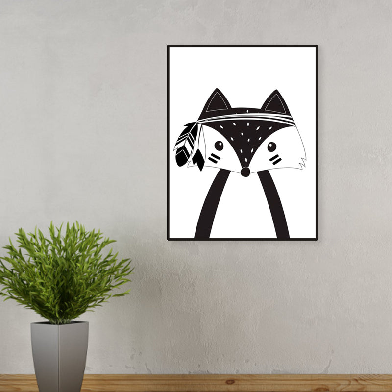 Light Color Wild Animal Canvas Textured Wall Decor for Study Room, Multiple Sizes Clearhalo 'Art Gallery' 'Canvas Art' 'Kids' Arts' 1956623