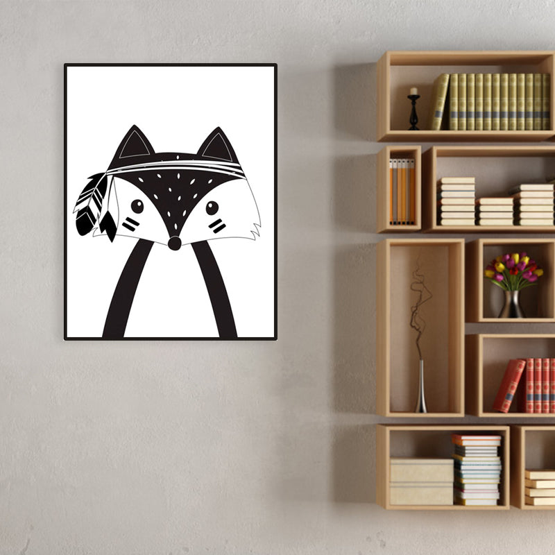 Light Color Wild Animal Canvas Textured Wall Decor for Study Room, Multiple Sizes Clearhalo 'Art Gallery' 'Canvas Art' 'Kids' Arts' 1956624