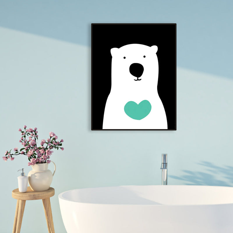 Pastel Color Kids Style Wrapped Canvas Illustration Animal Painting for Drawing Room Clearhalo 'Art Gallery' 'Canvas Art' 'Kids' Arts' 1956627