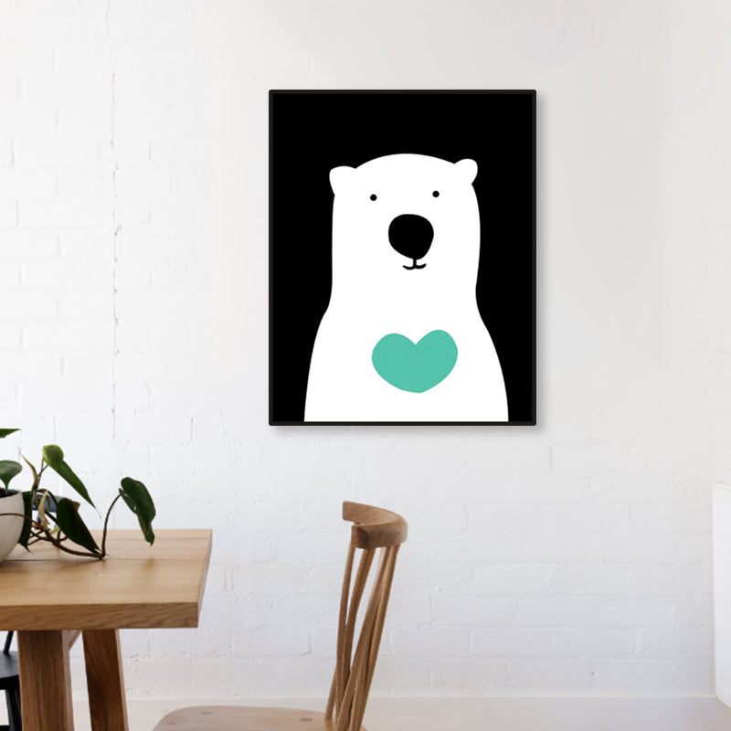 Pastel Color Kids Style Wrapped Canvas Illustration Animal Painting for Drawing Room Clearhalo 'Art Gallery' 'Canvas Art' 'Kids' Arts' 1956628