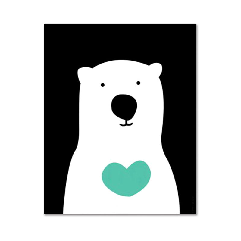 Pastel Color Kids Style Wrapped Canvas Illustration Animal Painting for Drawing Room Clearhalo 'Art Gallery' 'Canvas Art' 'Kids' Arts' 1956629