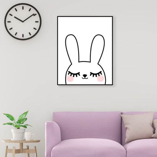 Pastel Color Kids Style Wrapped Canvas Illustration Animal Painting for Drawing Room Clearhalo 'Art Gallery' 'Canvas Art' 'Kids' Arts' 1956635
