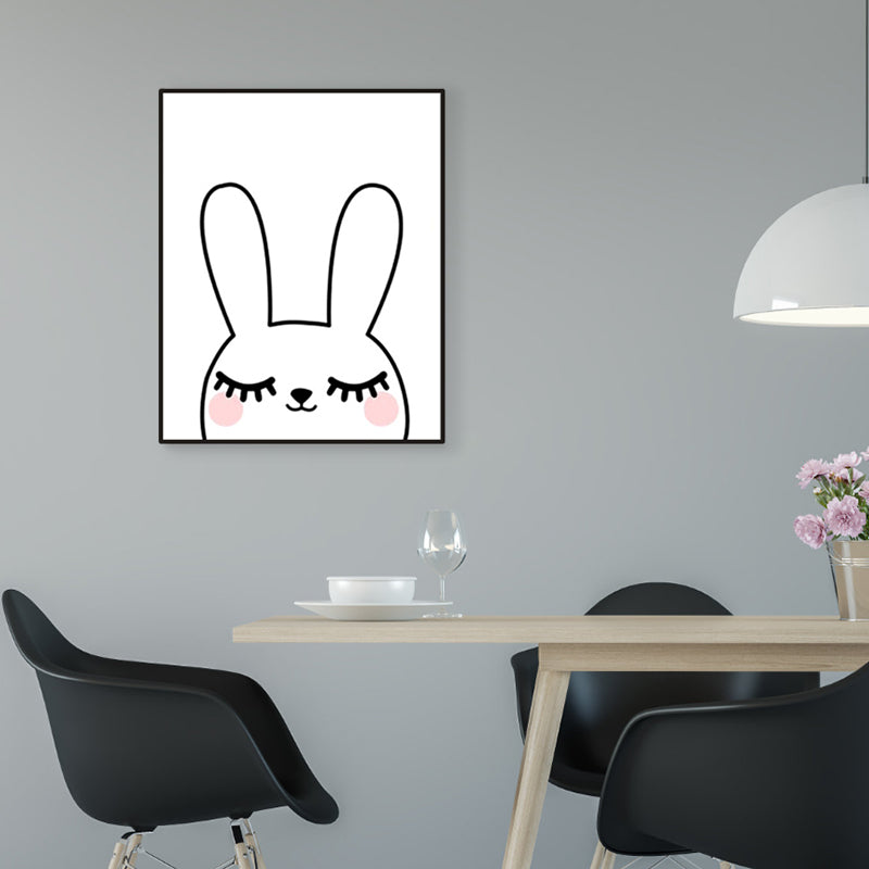 Pastel Color Kids Style Wrapped Canvas Illustration Animal Painting for Drawing Room Clearhalo 'Art Gallery' 'Canvas Art' 'Kids' Arts' 1956636