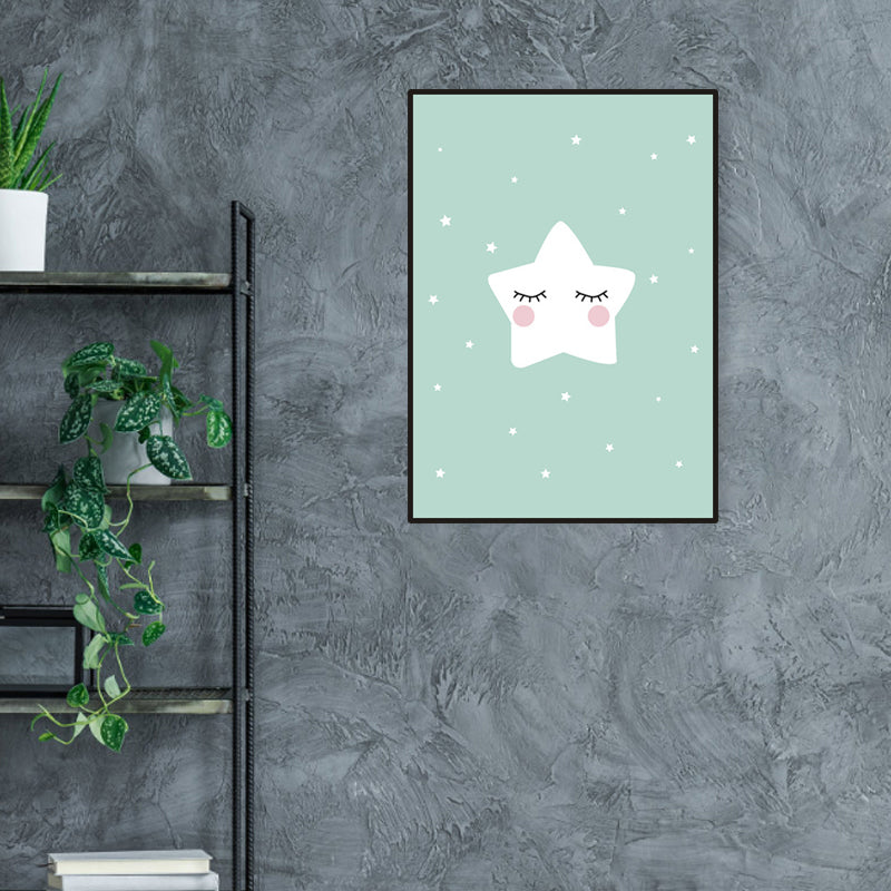 Soft Color Starry Sky Canvas Textured Wall Art Print for Living Room, Multiple Size Clearhalo 'Art Gallery' 'Canvas Art' 'Kids' Arts' 1956679