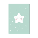 Soft Color Starry Sky Canvas Textured Wall Art Print for Living Room, Multiple Size Clearhalo 'Art Gallery' 'Canvas Art' 'Kids' Arts' 1956681