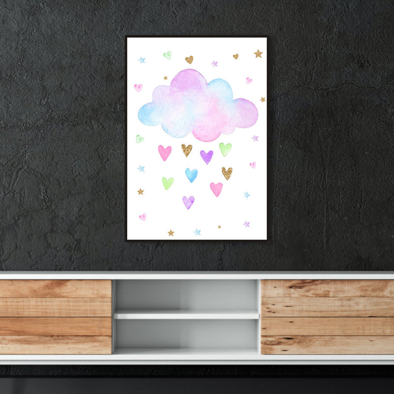 Fantasy Unicorn Wall Decor Children's Art Animal Canvas in Soft Color for Rest Room Purple Clearhalo 'Art Gallery' 'Canvas Art' 'Kids' Arts' 1956719