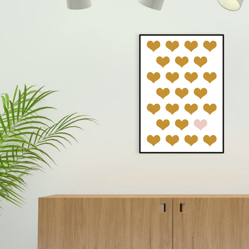 Unique Heart-Shaped Graphic Wall Decor Yellow Children's Art Canvas for Living Room Clearhalo 'Art Gallery' 'Canvas Art' 'Kids' Arts' 1956728