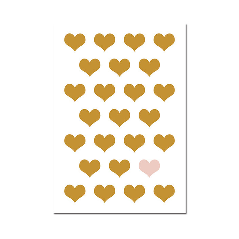 Unique Heart-Shaped Graphic Wall Decor Yellow Children's Art Canvas for Living Room Clearhalo 'Art Gallery' 'Canvas Art' 'Kids' Arts' 1956730