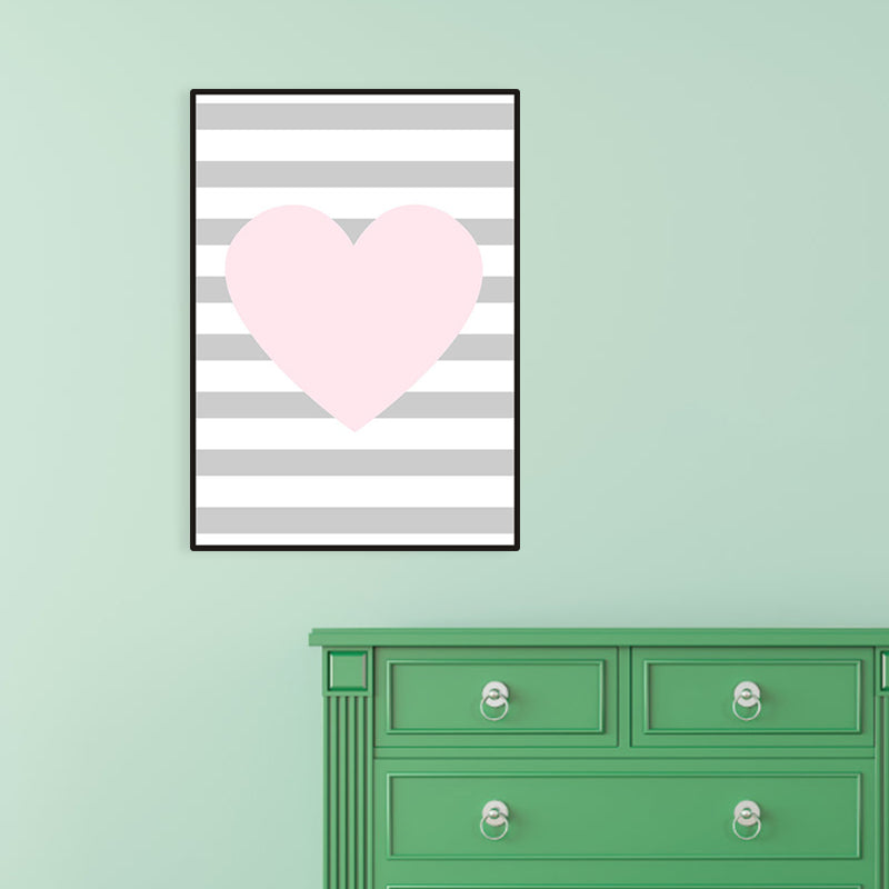 Illustrated Abstract Wall Decor Textured Children's Art Girls Bedroom Canvas in Pink Clearhalo 'Art Gallery' 'Canvas Art' 'Kids' Arts' 1956744