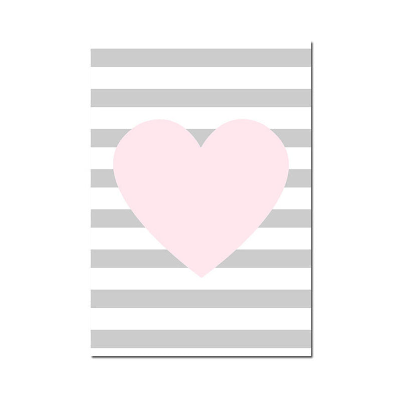 Illustrated Abstract Wall Decor Textured Children's Art Girls Bedroom Canvas in Pink Clearhalo 'Art Gallery' 'Canvas Art' 'Kids' Arts' 1956746