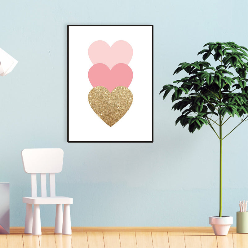 Abstract Pattern Canvas Print Pastel Color Kids Style Wall Art Decor for Drawing Room Pink Clearhalo 'Art Gallery' 'Canvas Art' 'Kids' Arts' 1956755