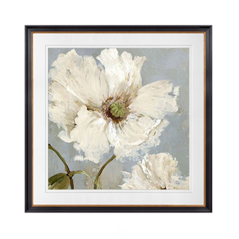 Traditional Style Flower Canvas Wall Art Light Color Textured Painting for Bedroom Clearhalo 'Art Gallery' 'Canvas Art' 'Traditional' Arts' 1956762