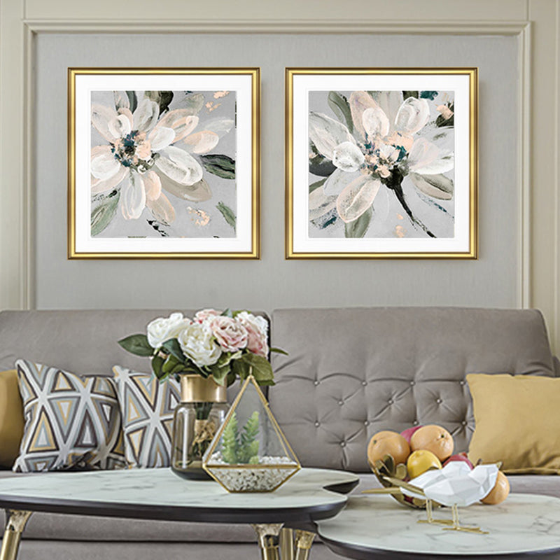 Contemporary Bloomy Flower Canvas Print Textured Soft Color Painting for Home Interior Clearhalo 'Art Gallery' 'Canvas Art' 'Contemporary Art Gallery' 'Modern' Arts' 1956771