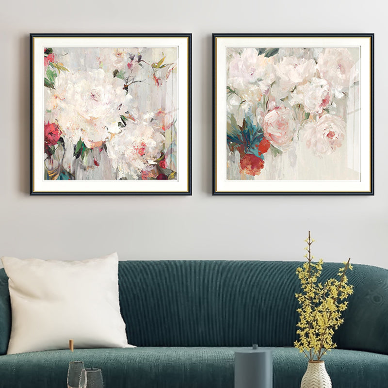 Bloom Print Wrapped Canvas Traditional Textured Painting in Light Color for Lounge Clearhalo 'Art Gallery' 'Canvas Art' 'Traditional' Arts' 1956792