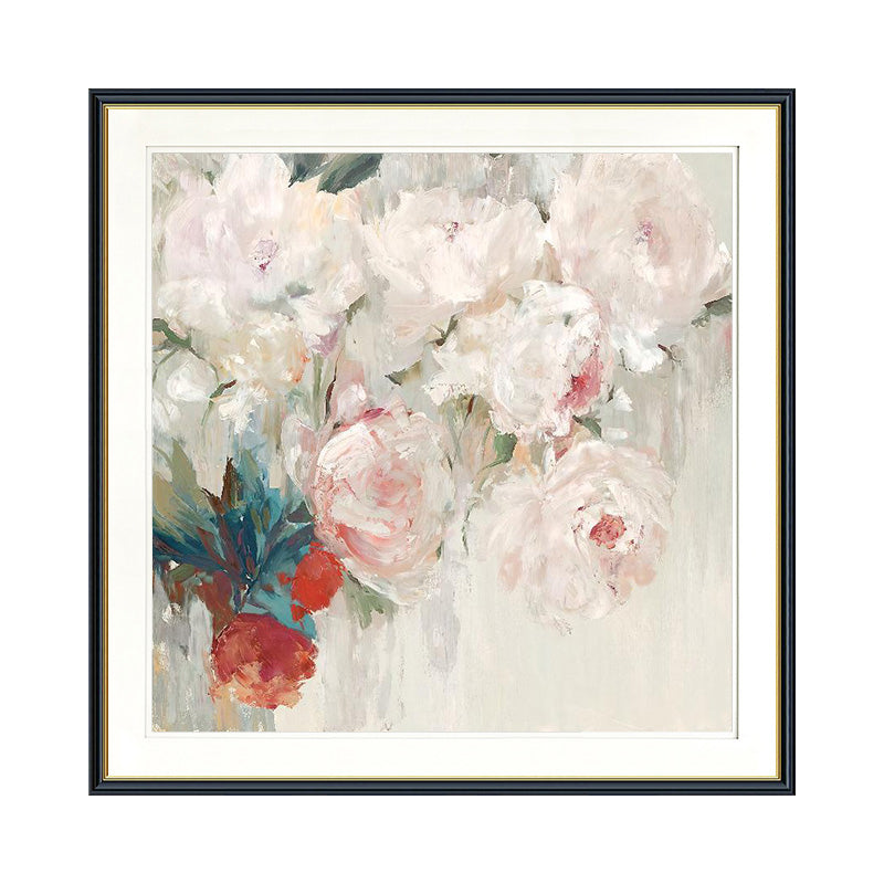 Bloom Print Wrapped Canvas Traditional Textured Painting in Light Color for Lounge Clearhalo 'Art Gallery' 'Canvas Art' 'Traditional' Arts' 1956794