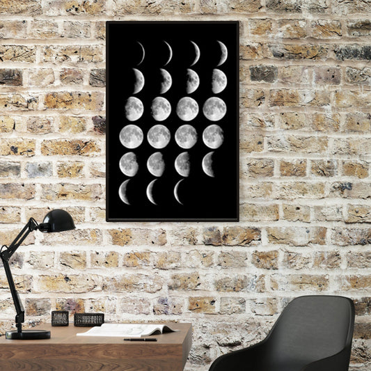 Modern Various Moon Graphic Canvas Art Mixed-Media Outer Space Gray Gallery Wall Decor Black Clearhalo 'Art Gallery' 'Canvas Art' 'Contemporary Art Gallery' 'Modern' Arts' 1956802