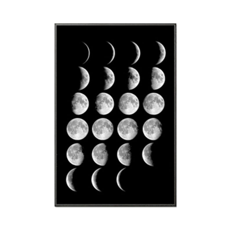 Modern Various Moon Graphic Canvas Art Mixed-Media Outer Space Gray Gallery Wall Decor Clearhalo 'Art Gallery' 'Canvas Art' 'Contemporary Art Gallery' 'Modern' Arts' 1956805
