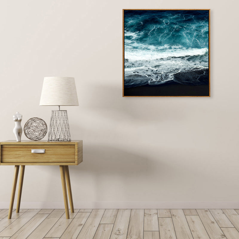 Soft Color Contemporary Wall Art Photo Vast Ocean View Canvas Print for Study Room Dark Blue Clearhalo 'Art Gallery' 'Canvas Art' 'Contemporary Art Gallery' 'Modern' Arts' 1956817