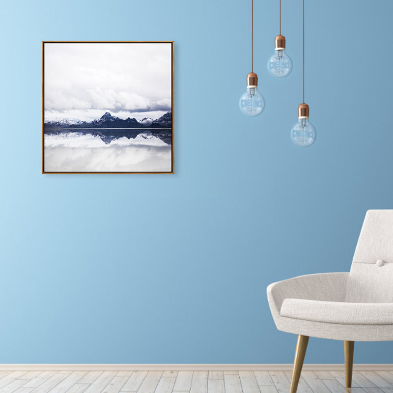 Soft Color Contemporary Wall Art Photo Vast Ocean View Canvas Print for Study Room White Clearhalo 'Art Gallery' 'Canvas Art' 'Contemporary Art Gallery' 'Modern' Arts' 1956821