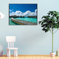 Bridge to Sea Contemporary Landscape Canvas Art Sitting Room Wall Decor in Pastel Color Clearhalo 'Art Gallery' 'Canvas Art' 'Contemporary Art Gallery' 'Modern' Arts' 1956851