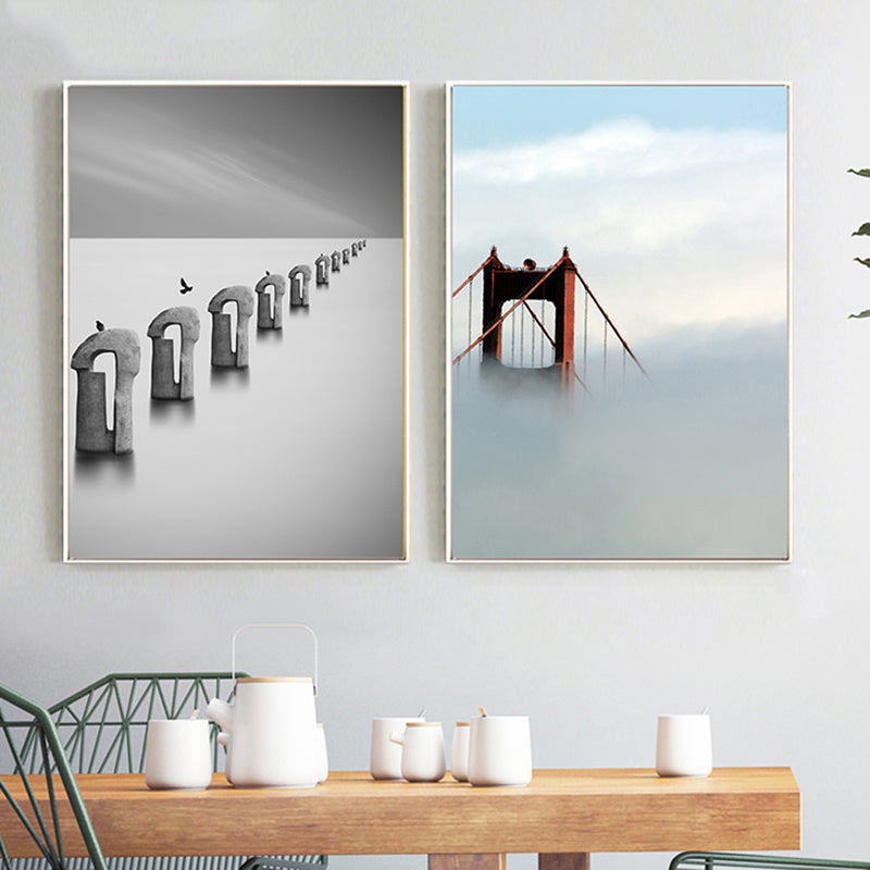 Contemporary Vivid Landscape Canvas Print Living Room Wall Art Decor in Soft Color Clearhalo 'Art Gallery' 'Canvas Art' 'Contemporary Art Gallery' 'Modern' Arts' 1956887