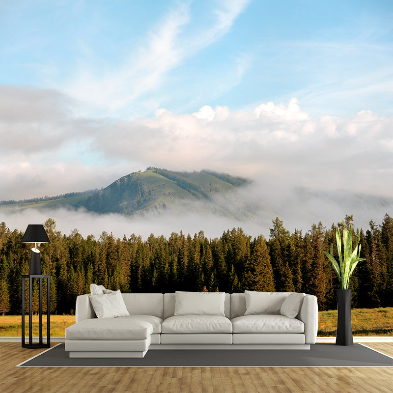 Nature Scenery Mountain Mural Decal Modern Smooth Wall Covering for House Interior White Clearhalo 'Wall Decor' 'Wall Mural' 1956986