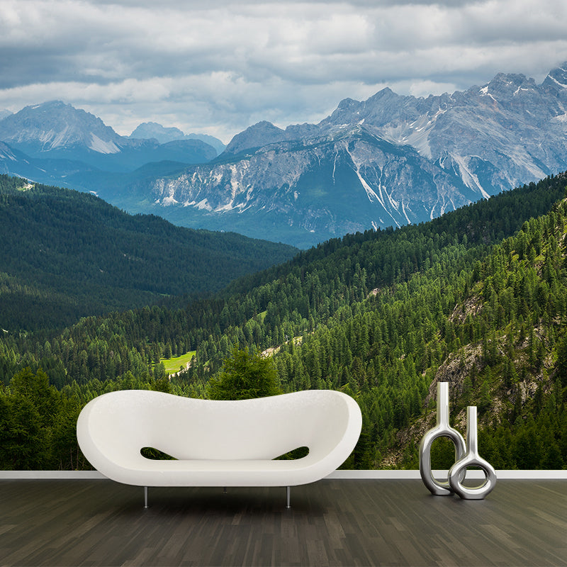 Nature Scenery Mountain Mural Decal Modern Smooth Wall Covering for House Interior Green Clearhalo 'Wall Decor' 'Wall Mural' 1956996