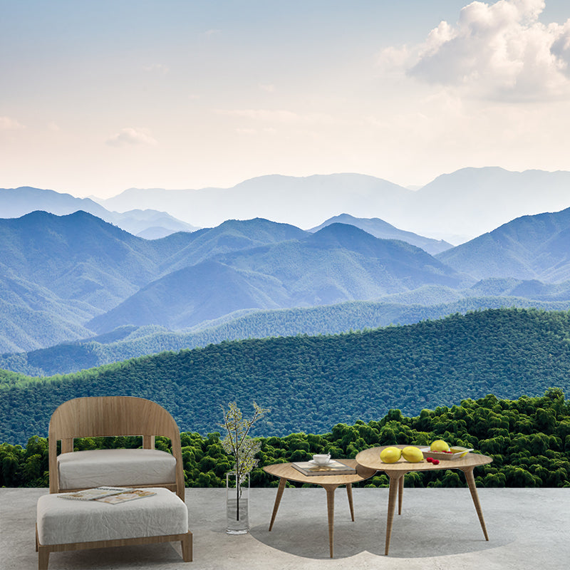 Dark Color Mountain Scenery Mural Stain Resistant Wall Decor for Bedroom, Custom Size Clearhalo 'Wall Decor' 'Wall Mural' 1957012