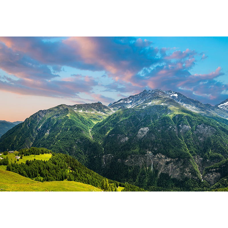 Dark Color Mountain Scenery Mural Stain Resistant Wall Decor for Bedroom, Custom Size Clearhalo 'Wall Decor' 'Wall Mural' 1957019