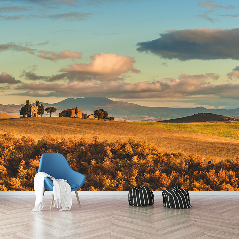 Dark Color Mountain Scenery Mural Stain Resistant Wall Decor for Bedroom, Custom Size Clearhalo 'Wall Decor' 'Wall Mural' 1957027