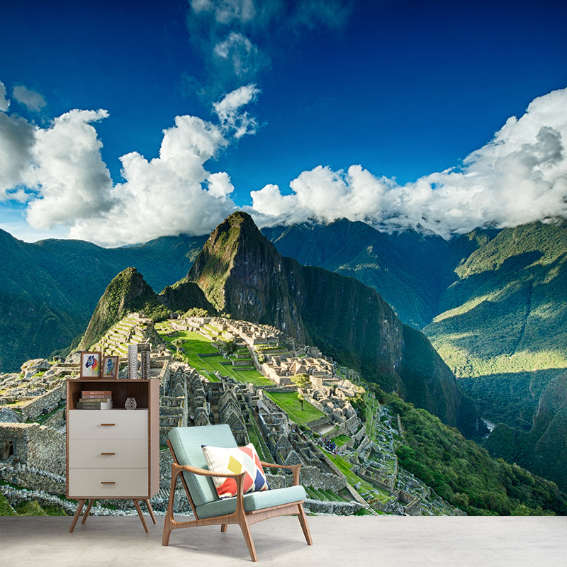 Photo Mountain View Wall Mural Decal Huge Wall Art for Sitting Room, Made to Measure Clearhalo 'Wall Decor' 'Wall Mural' 1957037