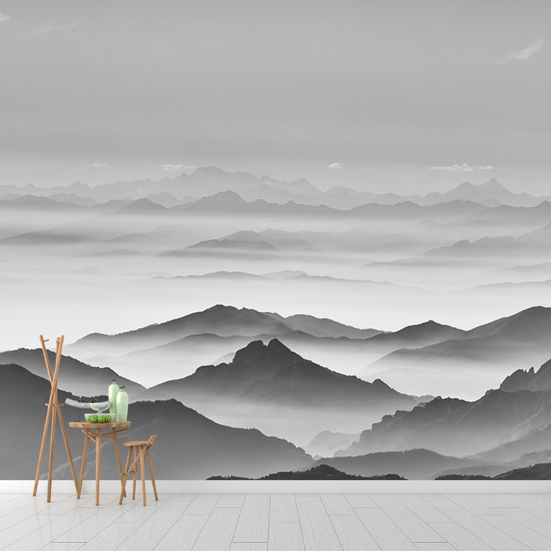 Photo Mountain View Wall Mural Decal Huge Wall Art for Sitting Room, Made to Measure Clearhalo 'Wall Decor' 'Wall Mural' 1957047