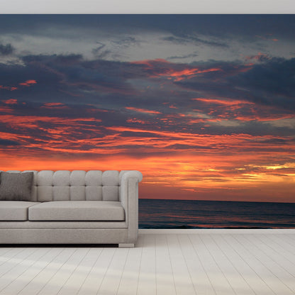 Stunning Sunset Glow Mural Wallpaper Living Room Scenery Wall Decor, Custom-Print Orange Clearhalo 'Wall Decor' 'Wall Mural' 1957096