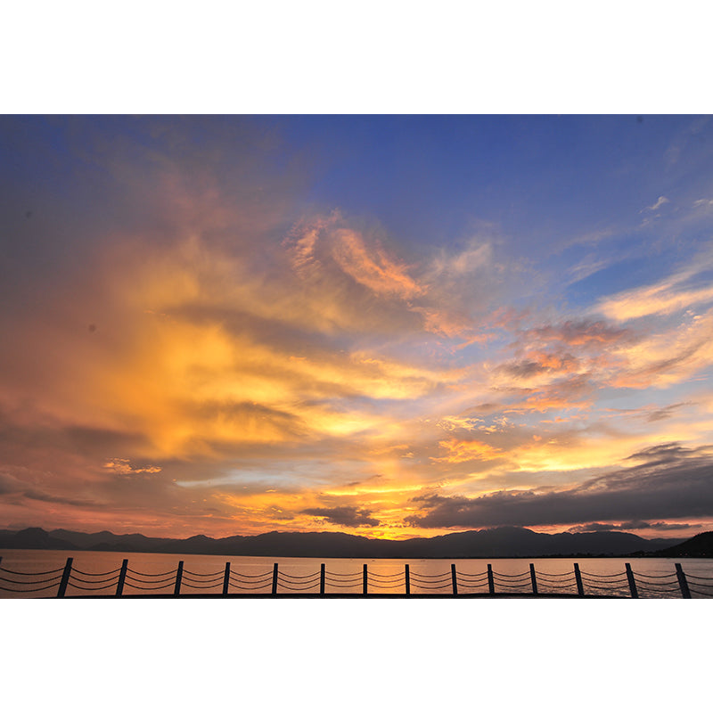 Modern Scenery Evening Clouds Mural Pastel Color Water-Proof Wall Art for Bedroom Clearhalo 'Wall Decor' 'Wall Mural' 1957119