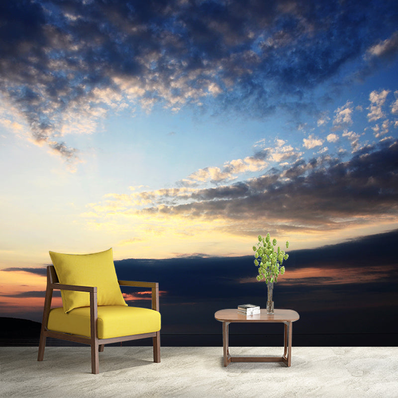 Modern Scenery Evening Clouds Mural Pastel Color Water-Proof Wall Art for Bedroom Clearhalo 'Wall Decor' 'Wall Mural' 1957128