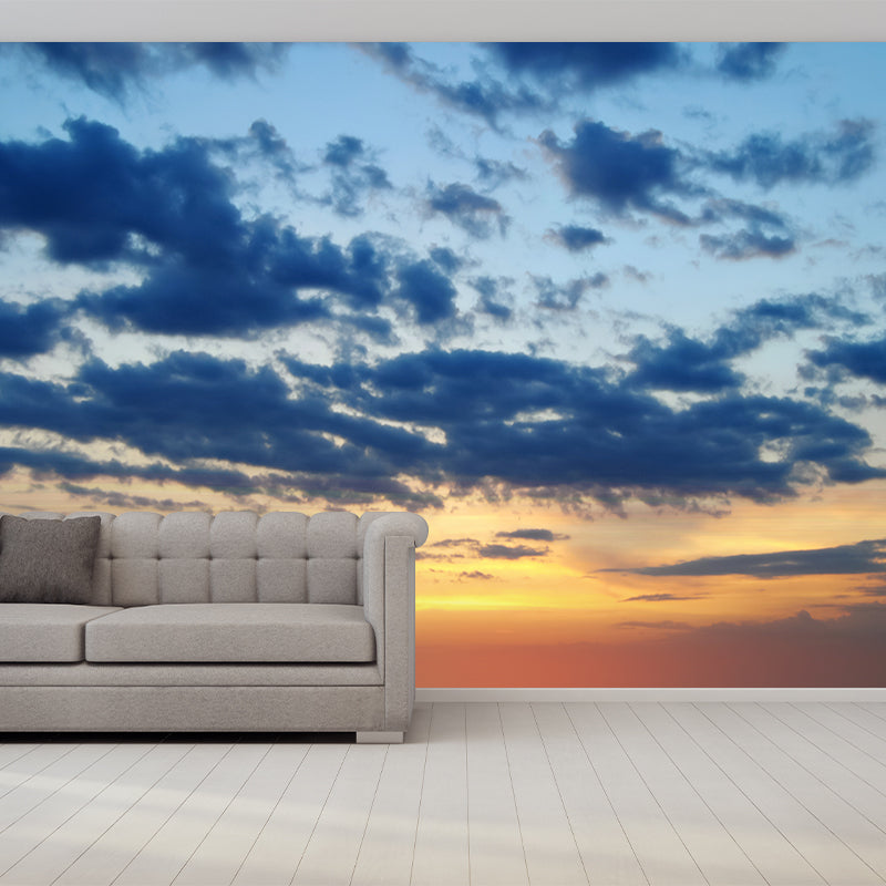 Splendid Evening Glow Mural Wallpaper for Living Room, Dark Color, Personalized Size Clearhalo 'Wall Decor' 'Wall Mural' 1957162