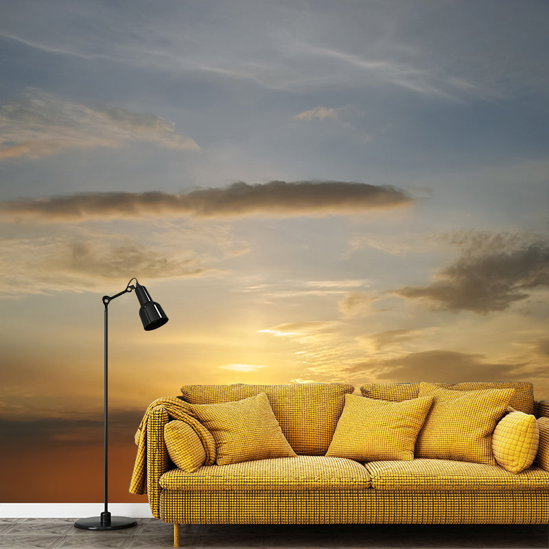 Splendid Evening Glow Mural Wallpaper for Living Room, Dark Color, Personalized Size Clearhalo 'Wall Decor' 'Wall Mural' 1957168