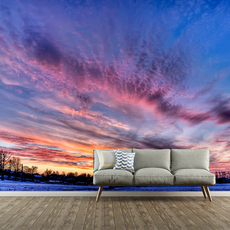 Splendid Evening Glow Mural Wallpaper for Living Room, Dark Color, Personalized Size Clearhalo 'Wall Decor' 'Wall Mural' 1957172