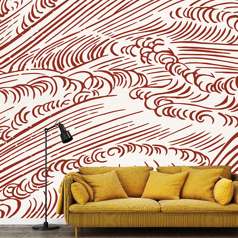 Non-Woven Home Decor Mural Wallpaper Modern Clouding Pattern Wall Covering, Customised Clearhalo 'Wall Decor' 'Wall Mural' 1957188