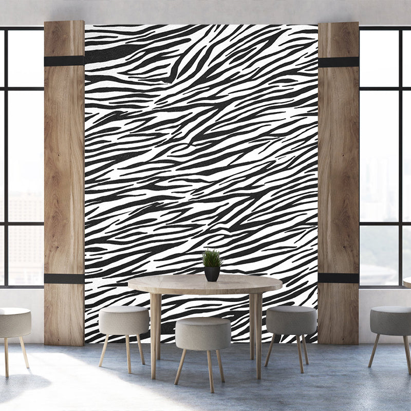 Soft Color Animal Skin Mural Decal Stain Resistant Contemporary Study Room Wall Covering Black Clearhalo 'Wall Decor' 'Wall Mural' 1957206