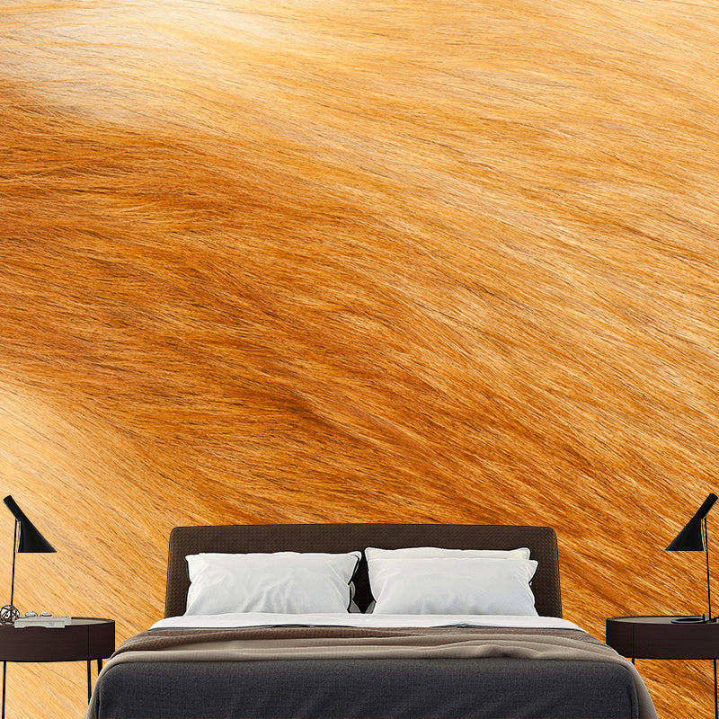 Non-Woven Ornamental Mural Decal Modern Wild Animal Print Graphic Wall Art, Personalise Light Yellow Clearhalo 'Wall Decor' 'Wall Mural' 1957276