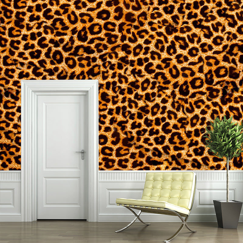Full Size Photography Modern Mural Wallpaper with Animal Skin Pattern in Light Color Orange Clearhalo 'Wall Decor' 'Wall Mural' 1957286