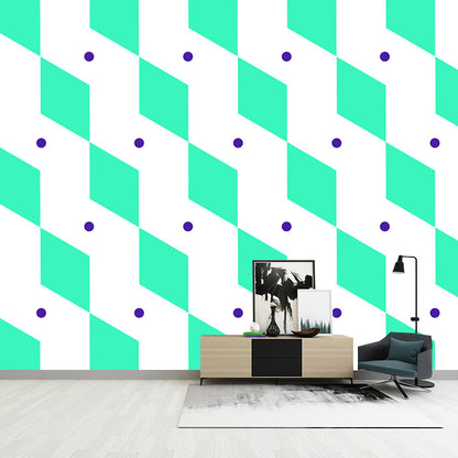 Novel Geometric Pattern Wall Mural Modern Non-Woven Textured Wall Decor in Soft Color Green Clearhalo 'Wall Decor' 'Wall Mural' 1957331