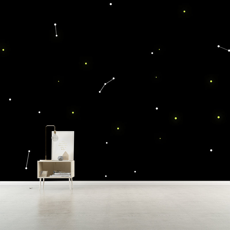 Novel Geometric Pattern Wall Mural Modern Non-Woven Textured Wall Decor in Soft Color Black Clearhalo 'Wall Decor' 'Wall Mural' 1957351