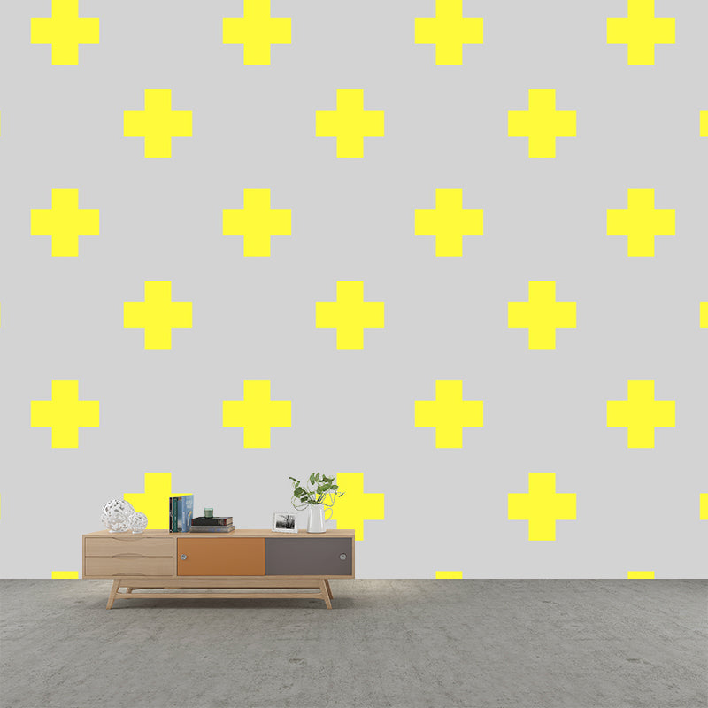 Extra Large Geometry Mural Light Color Non-Woven Wall Art for Home Decor, Customised Clearhalo 'Wall Decor' 'Wall Mural' 1957363