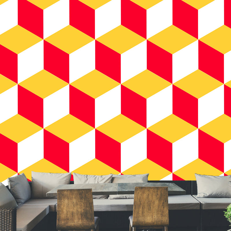 Huge Stylish Graphic Wall Mural Boys Room Geometry Wall Art in Pastel Color, Stain-Proofing Clearhalo 'Wall Decor' 'Wall Mural' 1957388