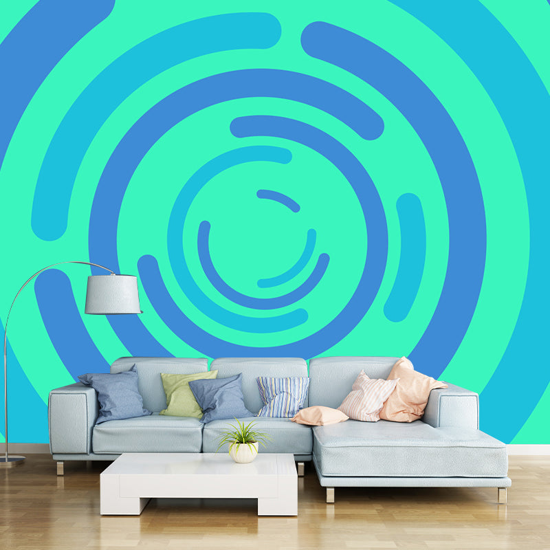 Huge Stylish Graphic Wall Mural Boys Room Geometry Wall Art in Pastel Color, Stain-Proofing Green Clearhalo 'Wall Decor' 'Wall Mural' 1957391