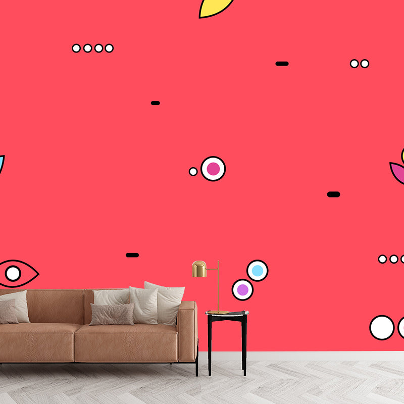 Fashionable Print Mural Decal Geometry Non-Woven Textured Wall Covering in Soft Color Clearhalo 'Wall Decor' 'Wall Mural' 1957407